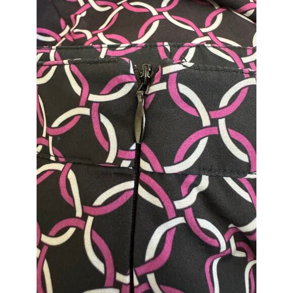 Greg Norman Golf Skort Size 10 Black Pink & White Links Side Zipper Slip Pockets - Picture 7 of 7